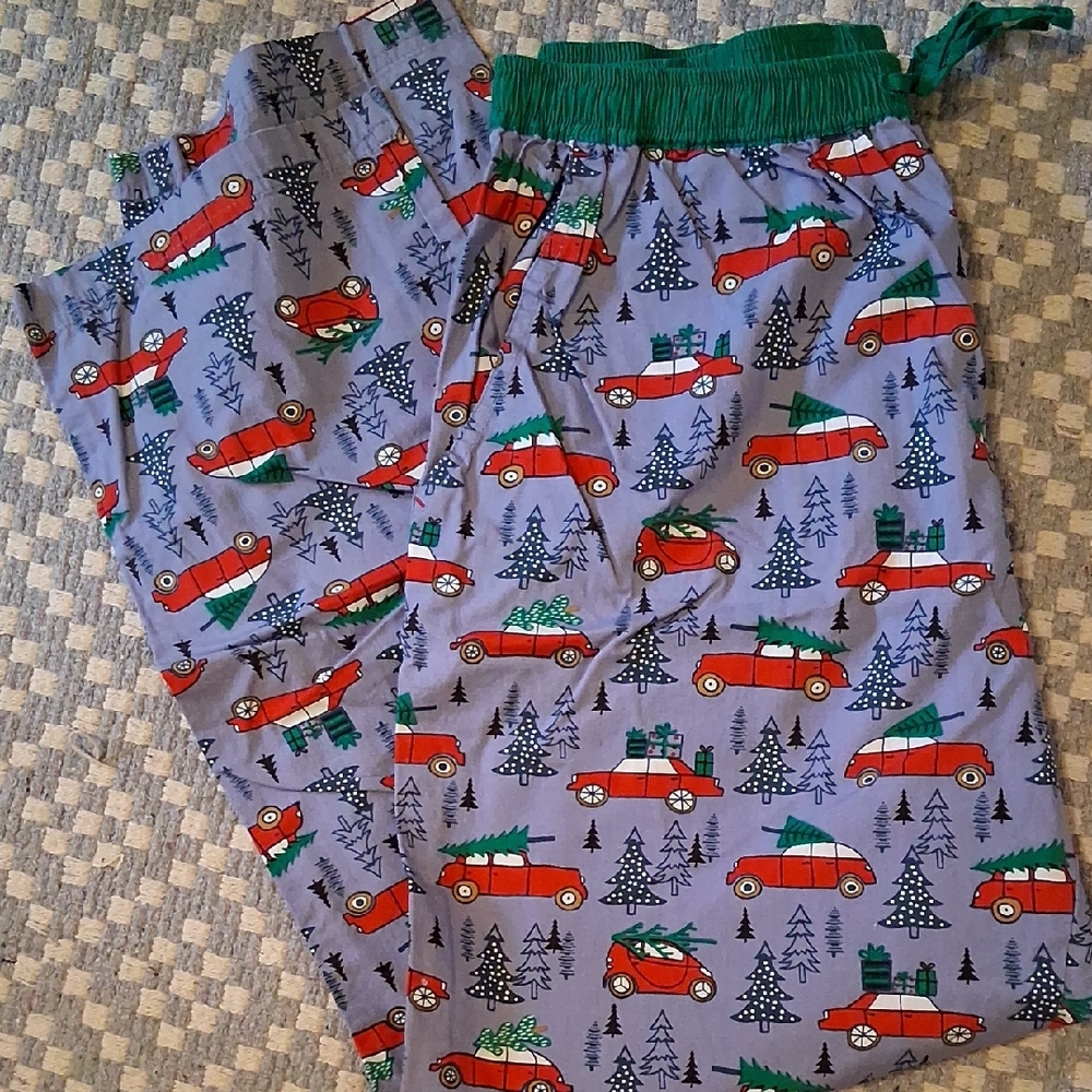 Matilda Jane Red and Green Car Print Pajama Bottoms